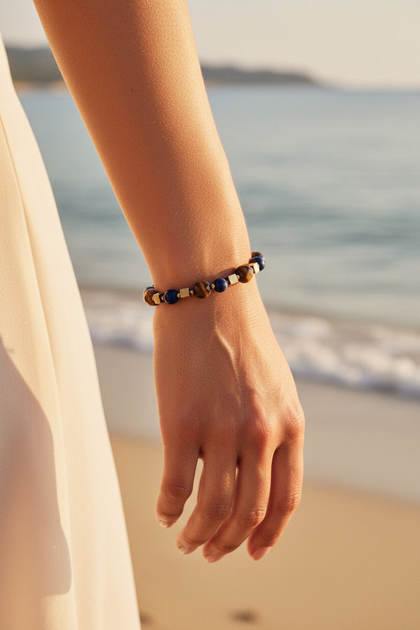 Bracelet JÑĀNA en Lapis Lazuli – Intuition & Communication Authentique