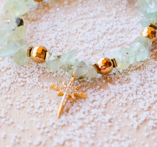 Bracelet HRIDAYA en Prehnite - Guérison émotionnelle & ouverture du cœur