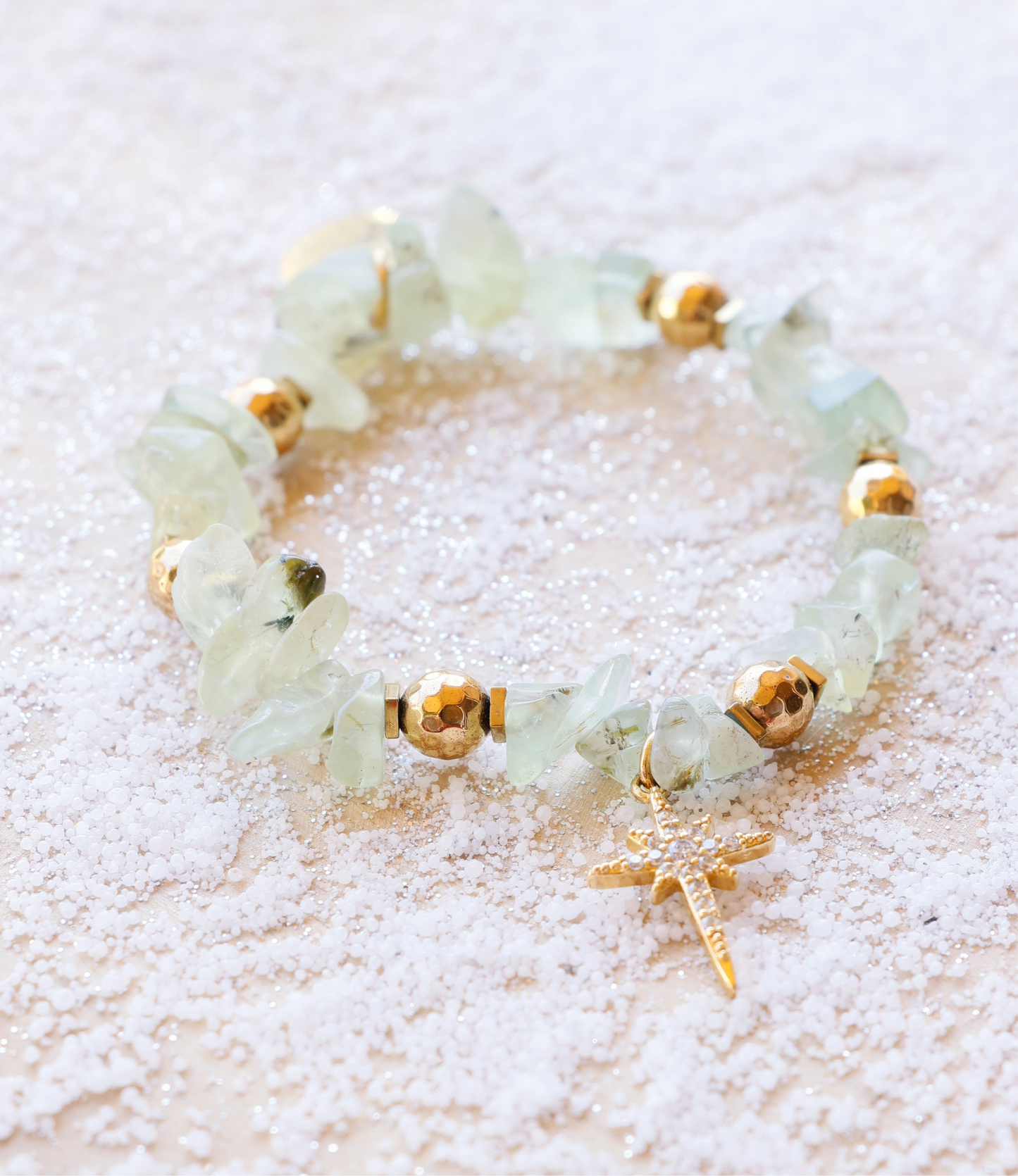 Bracelet HRIDAYA en Prehnite - Guérison émotionnelle & ouverture du cœur