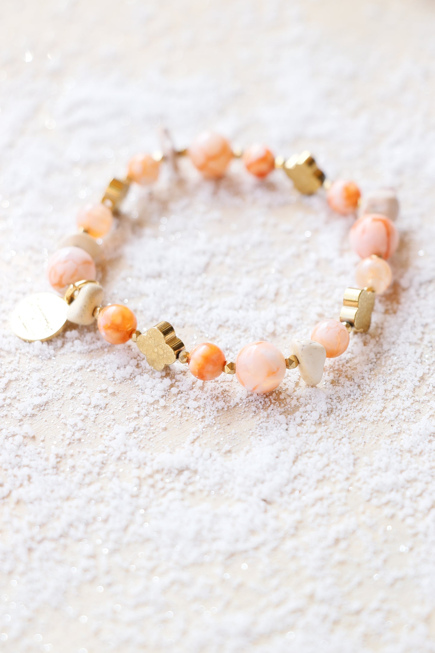 Bracelet SHANTI en Agate Mandarine – Stabilité & Sérénité