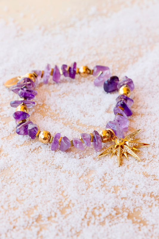 Bracelet MANTRA - Apaisement & Clarté Mentale en Améthyste