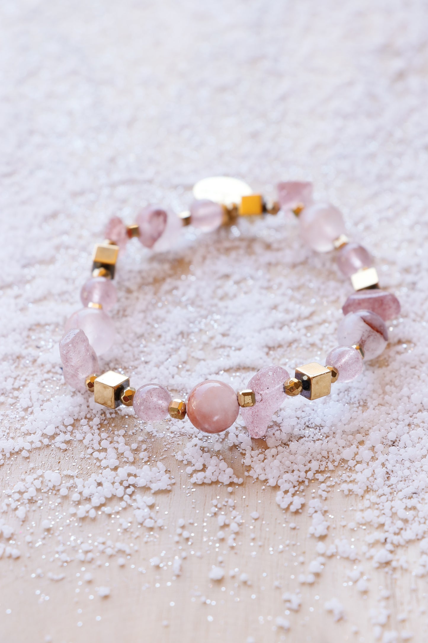 Bracelet simple RASA en Quartz Framboise – Joie de vivre, Douceur & Amour de soi