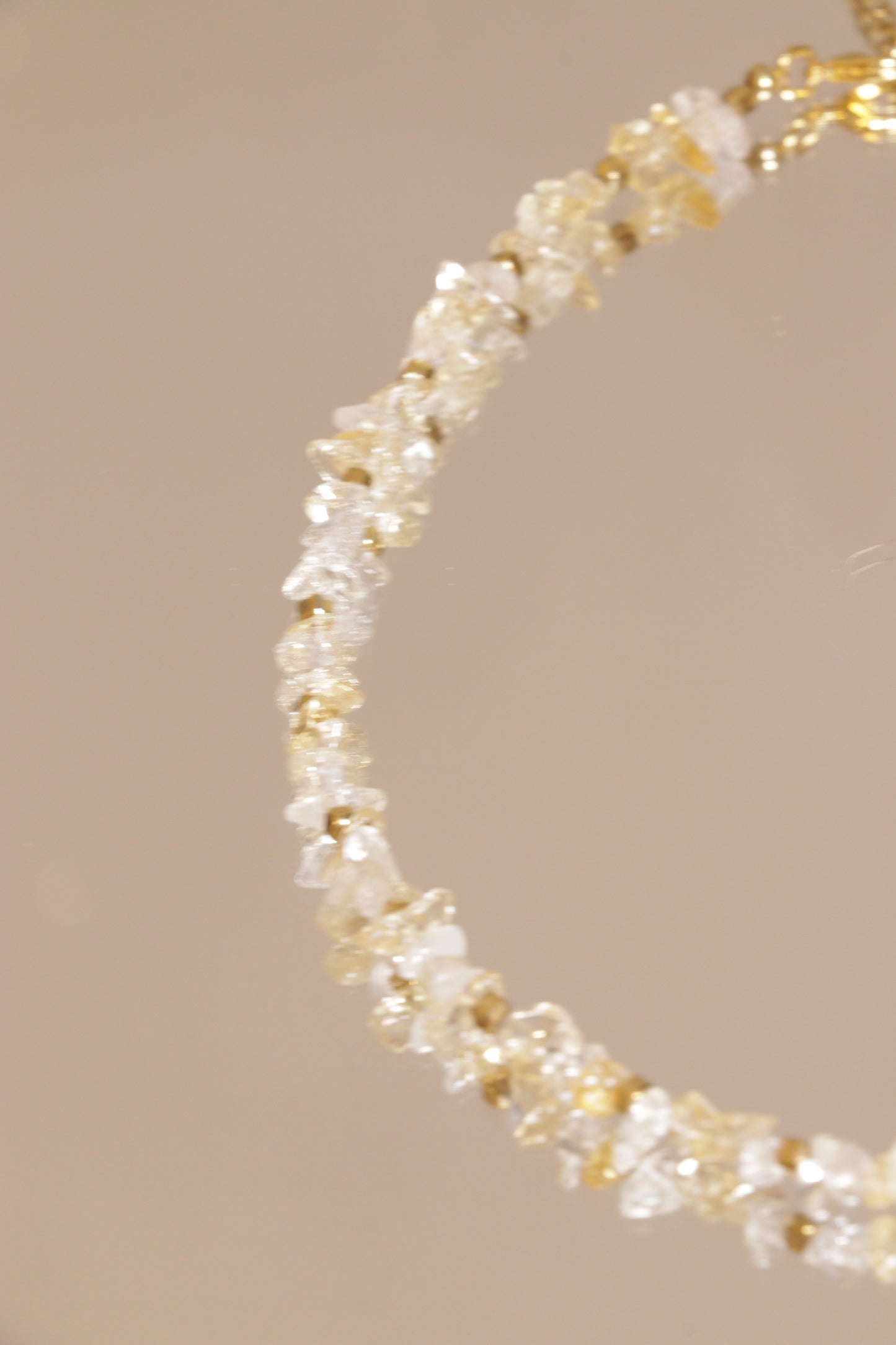 Collier Tour de cou LAKSHMI Abondance & Énergie Positive en Citrine pendentif œil de protection