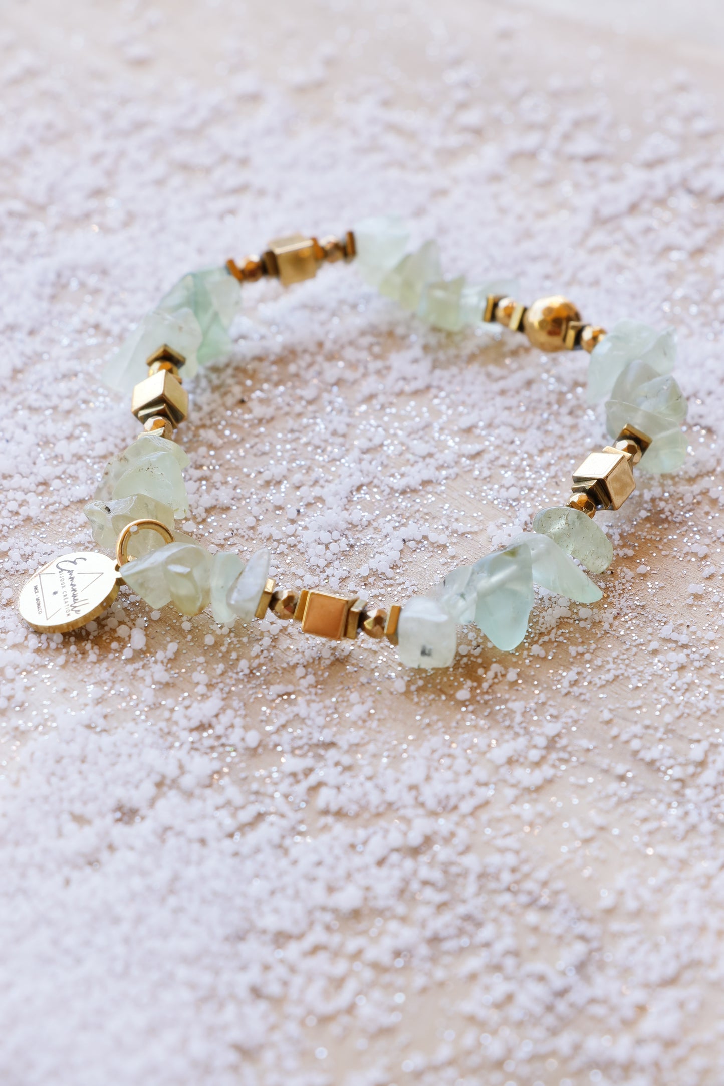Bracelet HRIDAYA en Prénhite - Guérison émotionnelle & ouverture du cœur