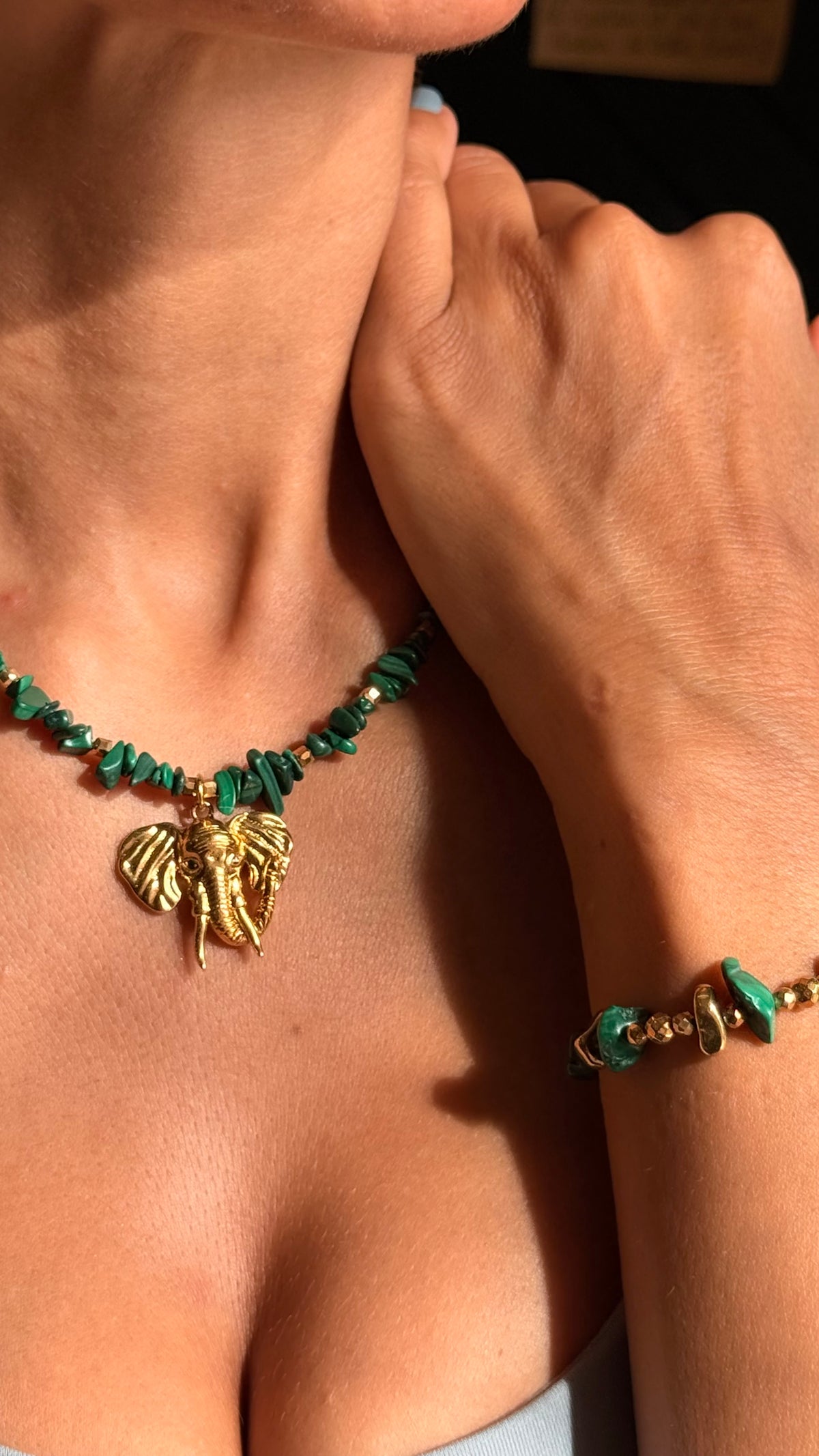 ALTER — Bracelet en Malachite en Pépites | Régénération & Équilibre intérieur