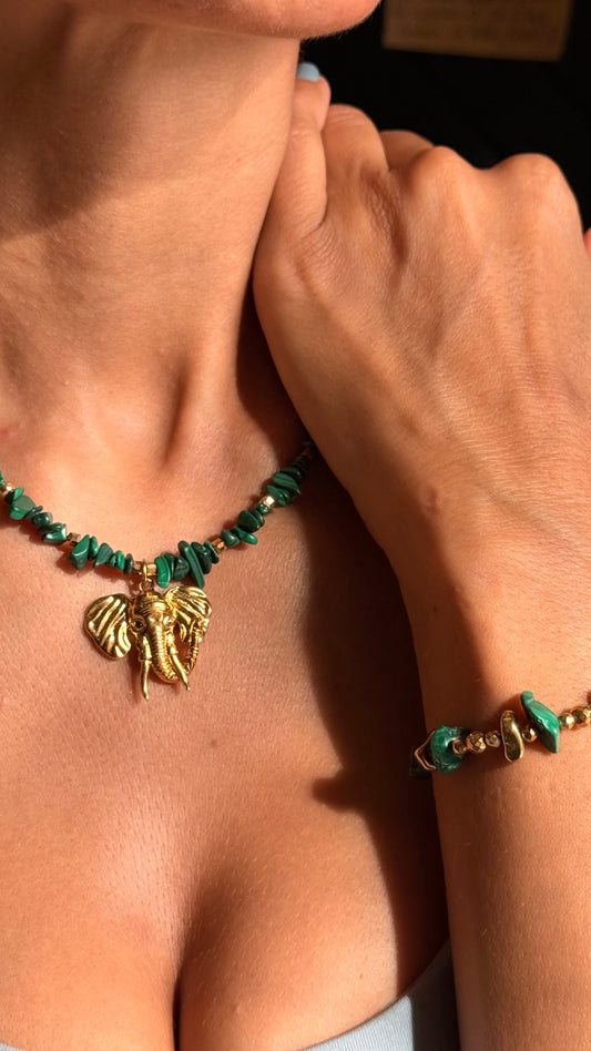 ALTER — Collier Tour de Cou en Malachite | Force & Équilibre intérieur