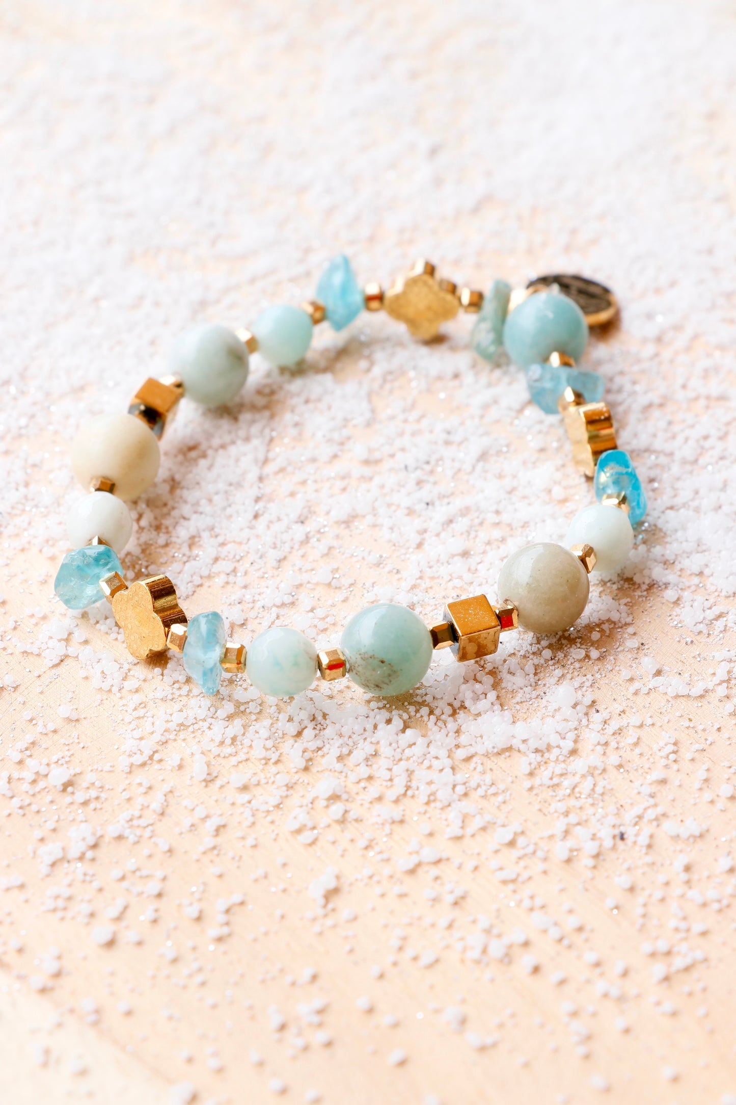 Bracelet SARASVATI en Amazonite  – Communication apaisée & Harmonie intérieure