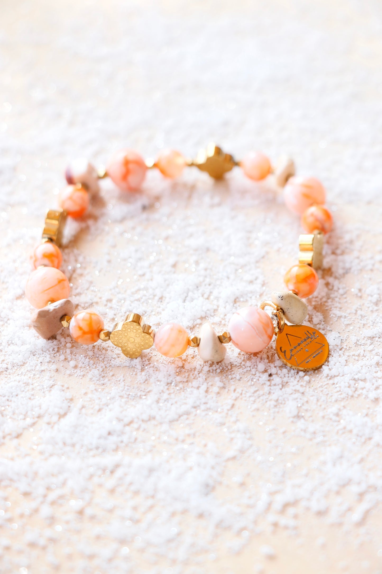 Bracelet SHANTI en Agate Mandarine – Stabilité & Sérénité