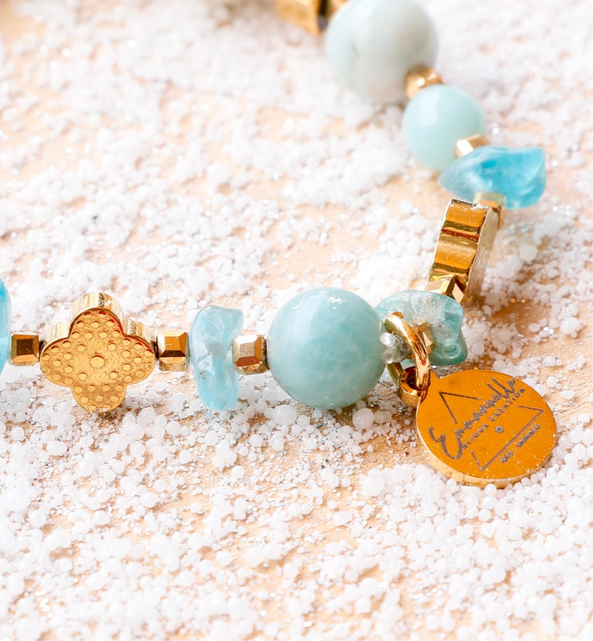 Bracelet SARASVATI en Amazonite  – Communication apaisée & Harmonie intérieure