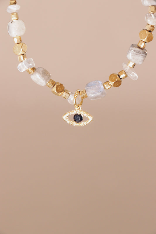 Bracelet MAYA Oeil de Protection & Régénération Énergétique en Labradorite