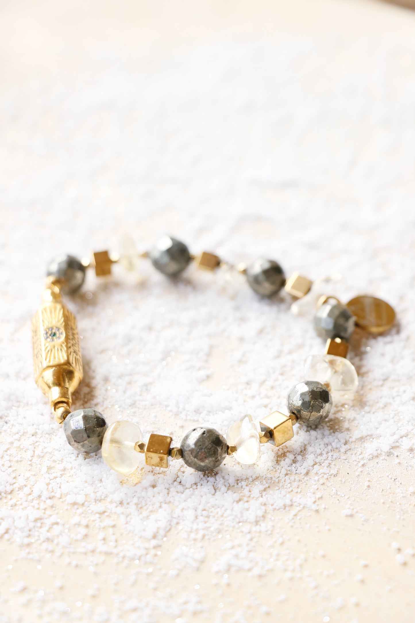 Bracelet VIBHUTI – Force Intérieure & Rayonnement Personnel en Pyrite