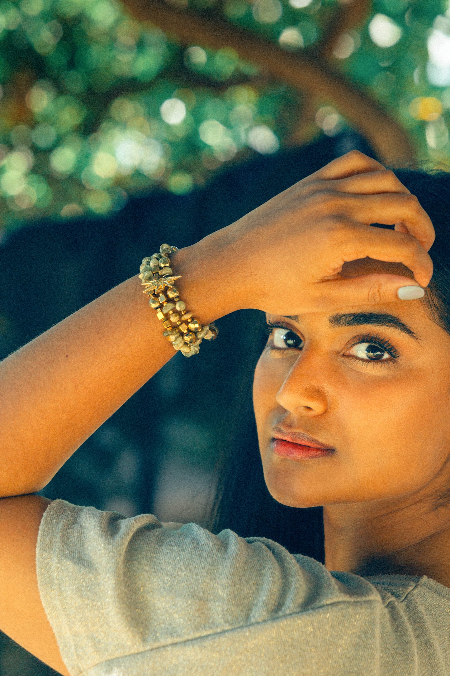 Bracelet UTTHANA Renouveau & Équilibre Émotionnel en grenat vert