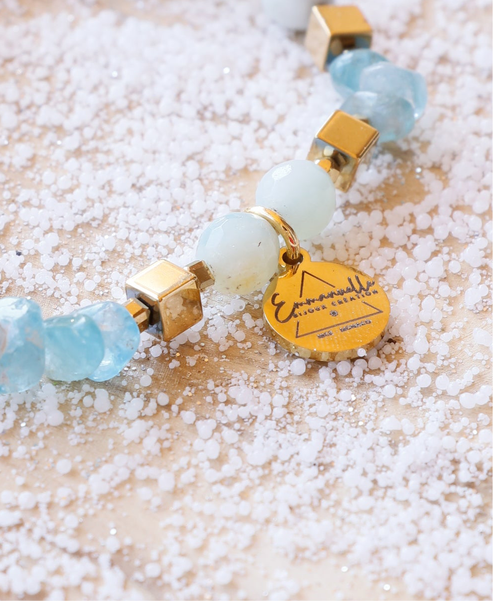 Bracelet SARASVATI en Amazonite  – Communication apaisée & Harmonie intérieure