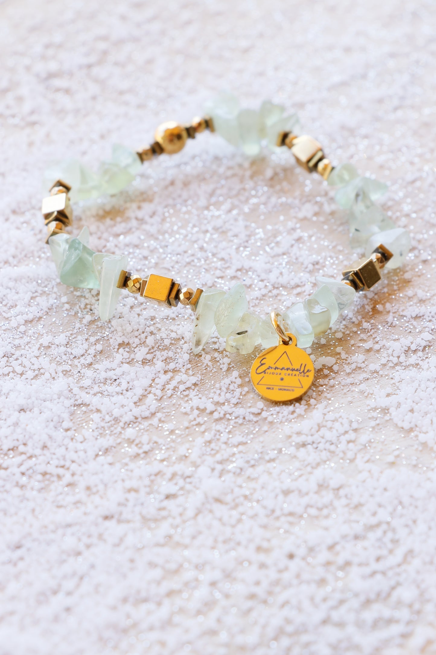 Bracelet HRIDAYA en Prénhite - Guérison émotionnelle & ouverture du cœur