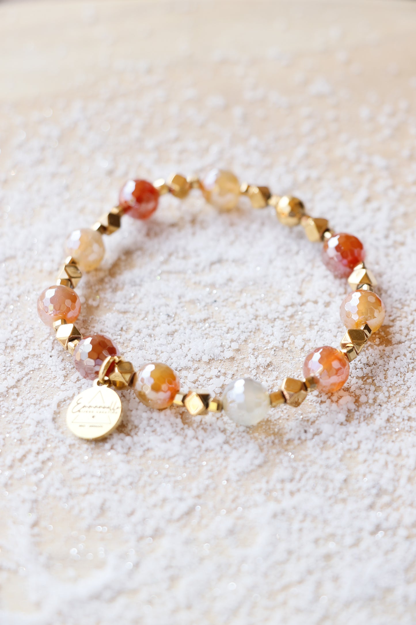 Bracelet SHANTI en Agate Mandarine – Stabilité & Sérénité
