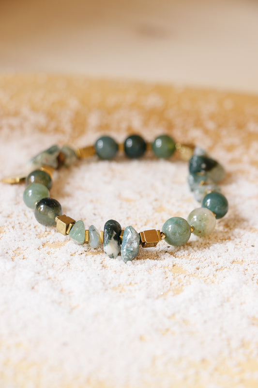 Bracelet Homme Agate Mousse