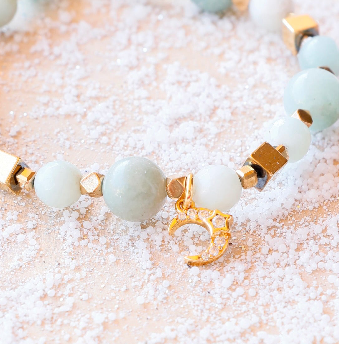 Bracelet SARASVATI en Amazonite  – Communication apaisée & Harmonie intérieure