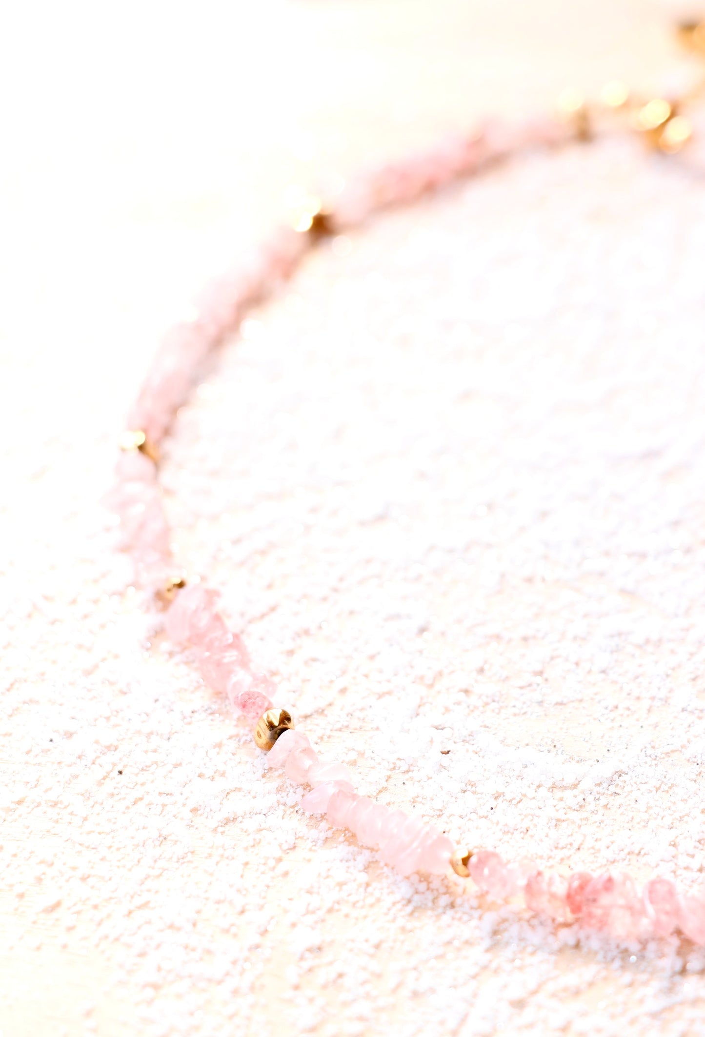 Collier Tour de cou RASA en Quartz Framboise – Joie de vivre, Douceur & Amour de soi