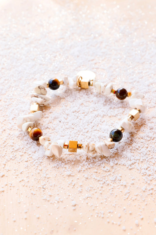 Bracelet DHYANA en Magnésite – Calme mental & Paix intérieure