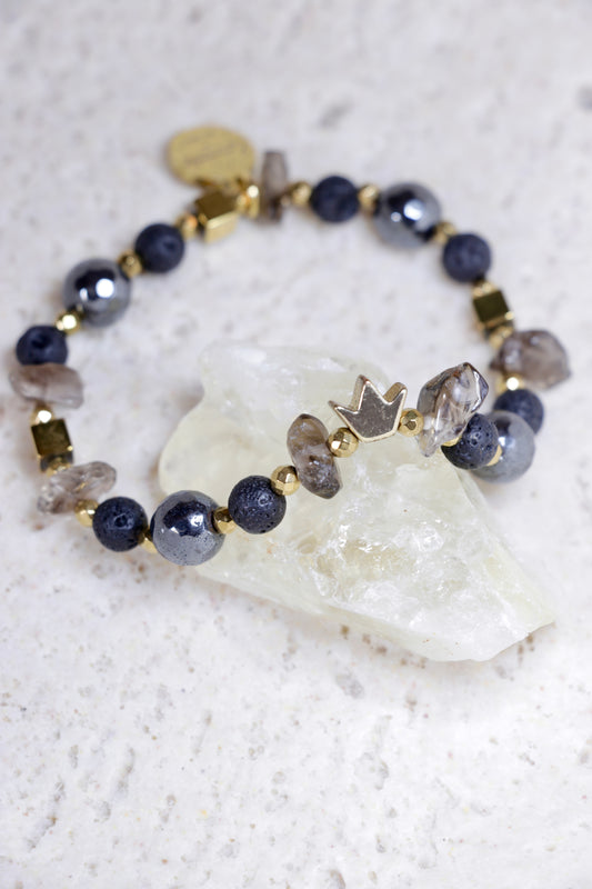 Bracelet DHĀRANA Hématite Naturelle 🜃 Je puisse dans ma puissance intérieure