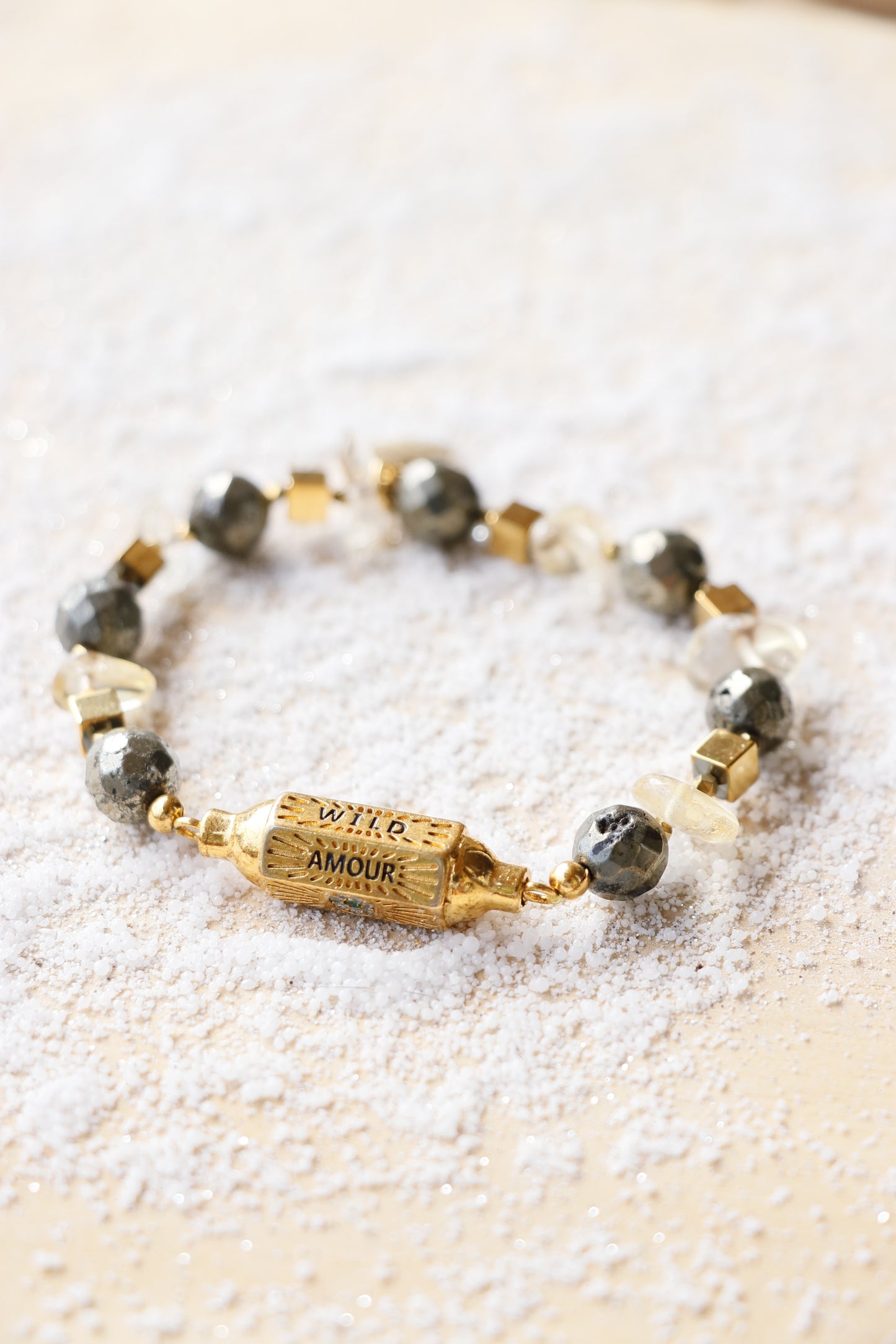 Bracelet VIBHUTI – Force Intérieure & Rayonnement Personnel en Pyrite