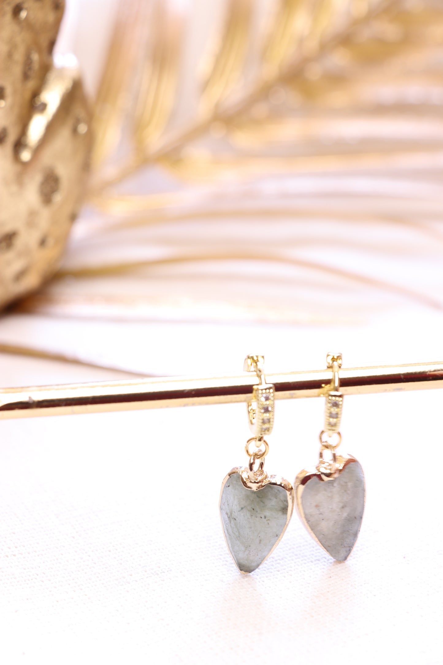 ÉGIDE • Boucles d’Oreilles Cœur Labradorite