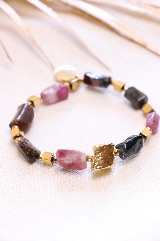 ÉGIDE - Bracelet en pépites de Tourmaline Melon – PROTECTION
