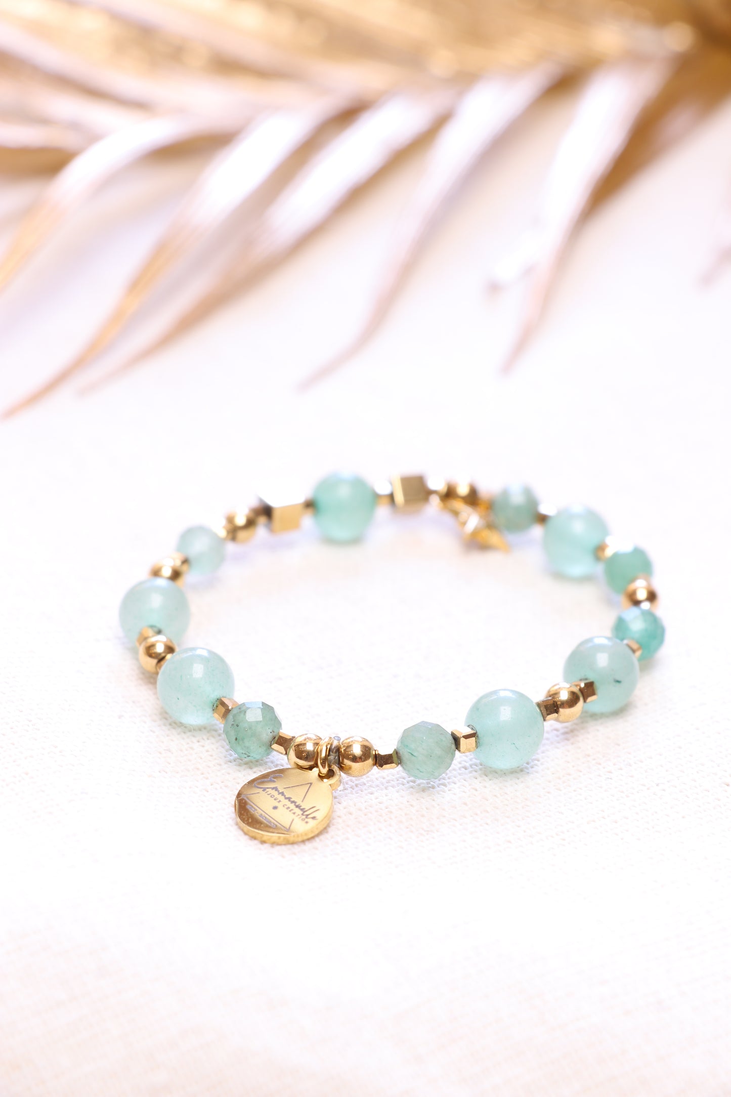 LUMEN -  Bracelet en Aventurine Pendentif Étoile | Abondance & Opportunités
