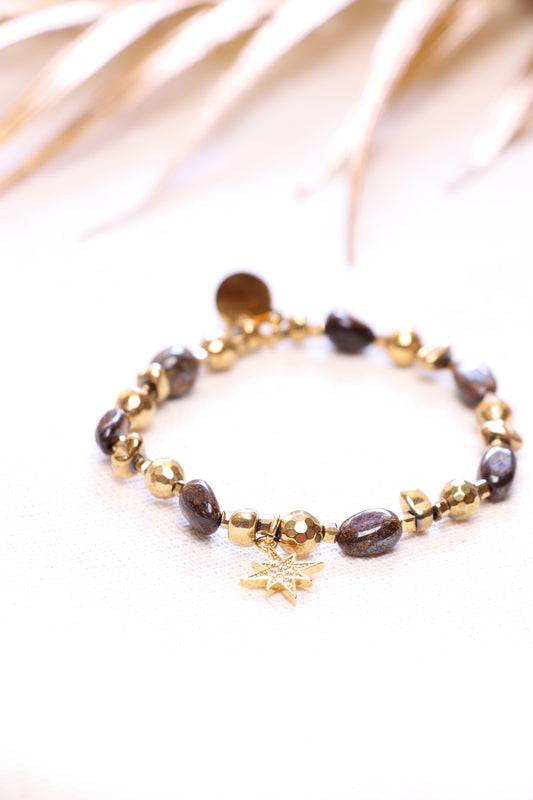 Bracelet en Bronzite avec Étoile — Emmanuelle Bijoux
