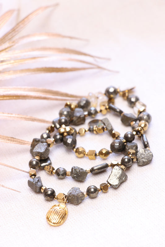LUMEN |  Bracelet en Pyrite – Confiance en soi & courage | ABONDANCE & OPPORTUNITÉS