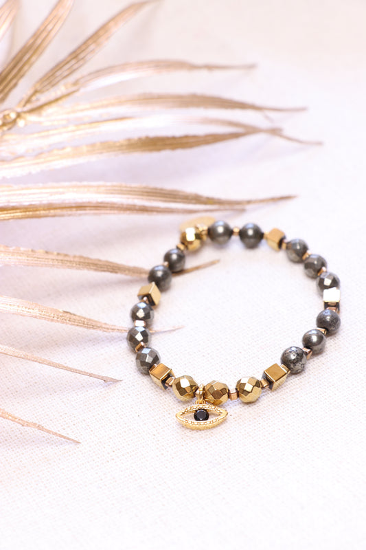 LUMEN |  Bracelet en Pyrite – Confiance en soi & courage|  ABONDANCE & OPPORTUNITÉS