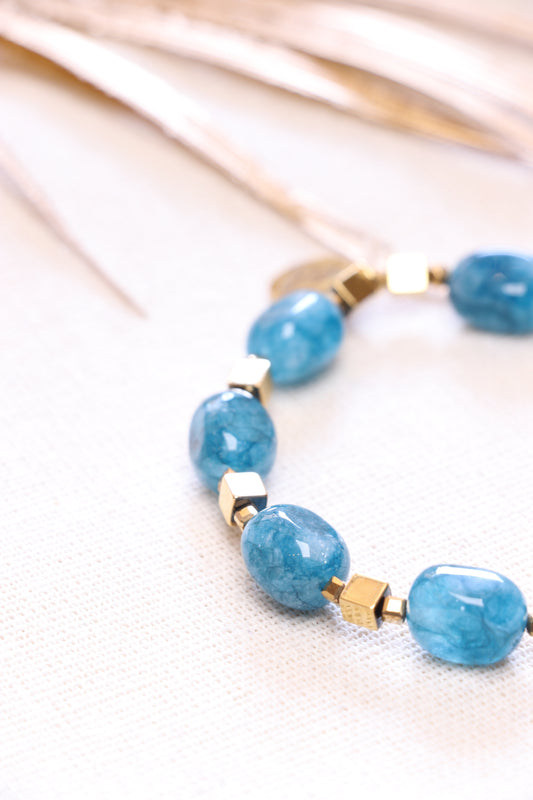 Bracelet en Apatite Bleue — Emmanuelle Bijoux