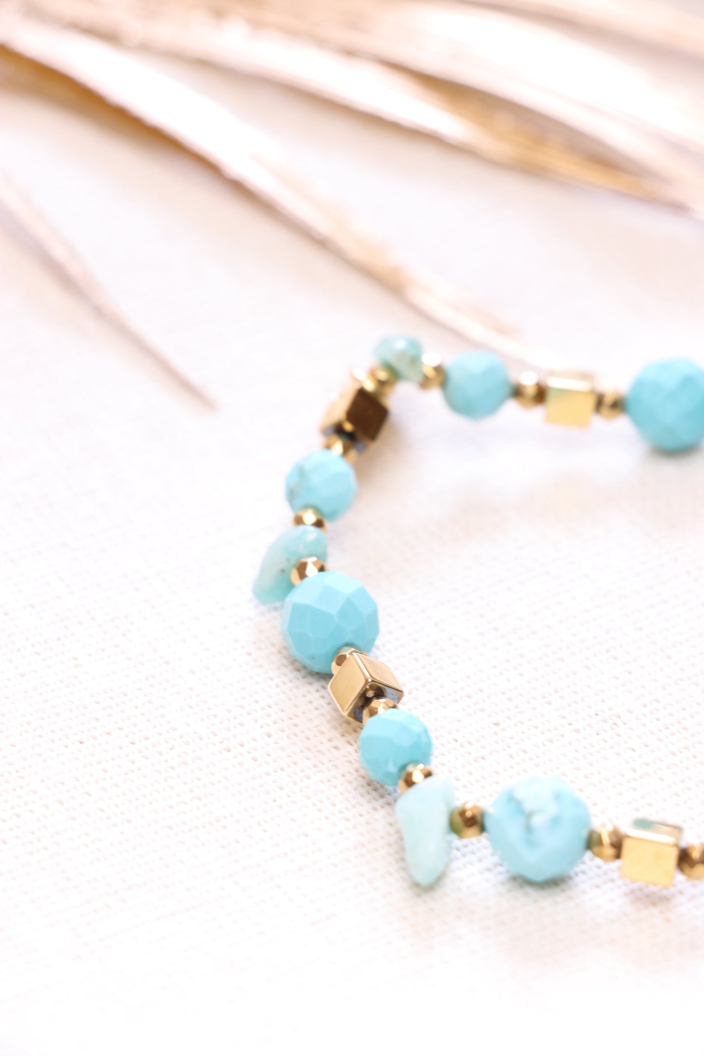 RIVAGE Bracelet en Turquoise Pendentif Œil de protection | La Vérité du Cœur | Communication & Expression