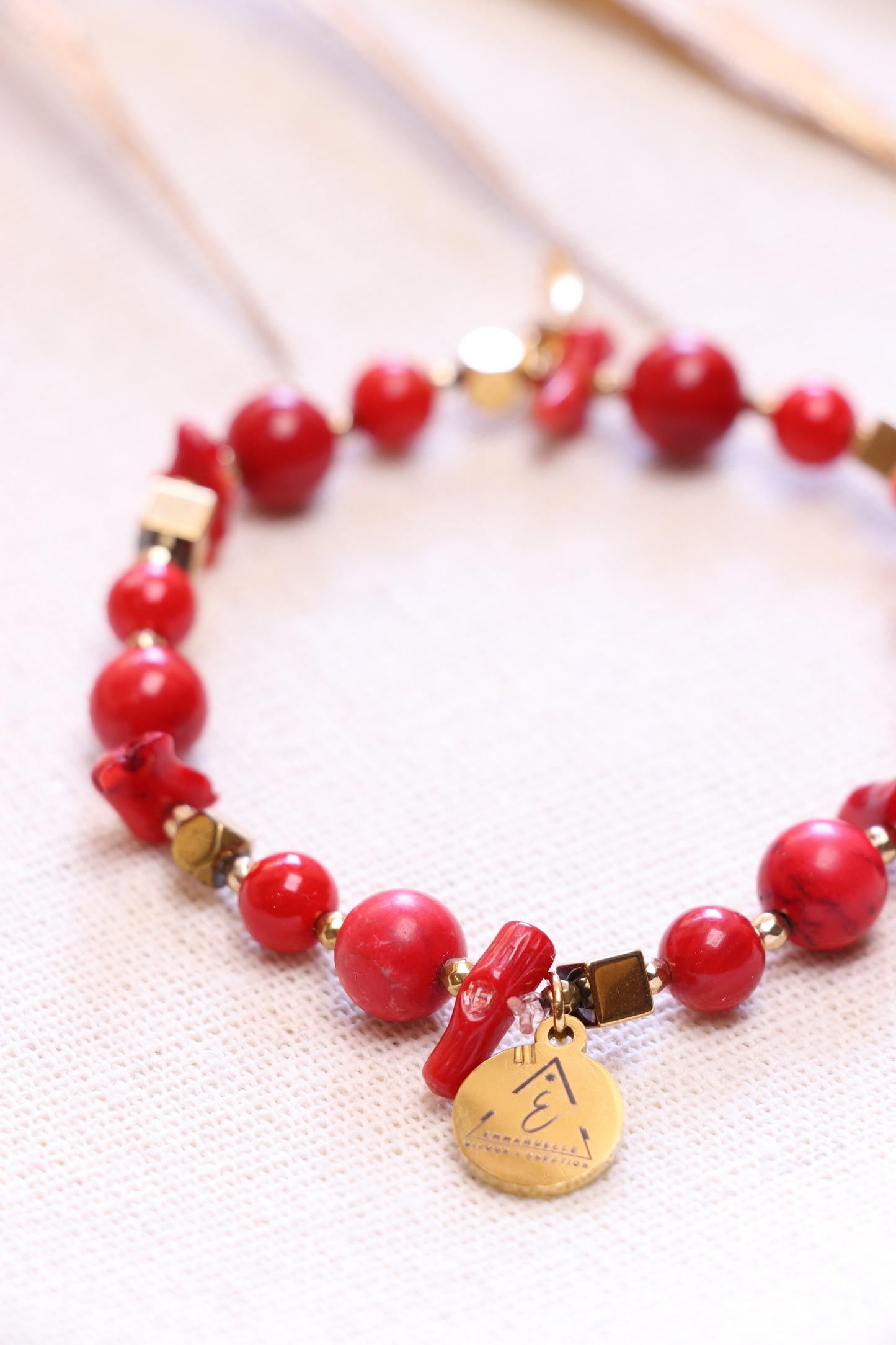 AUDACE Bracelet en Corail Bambou I Énergie et Joie