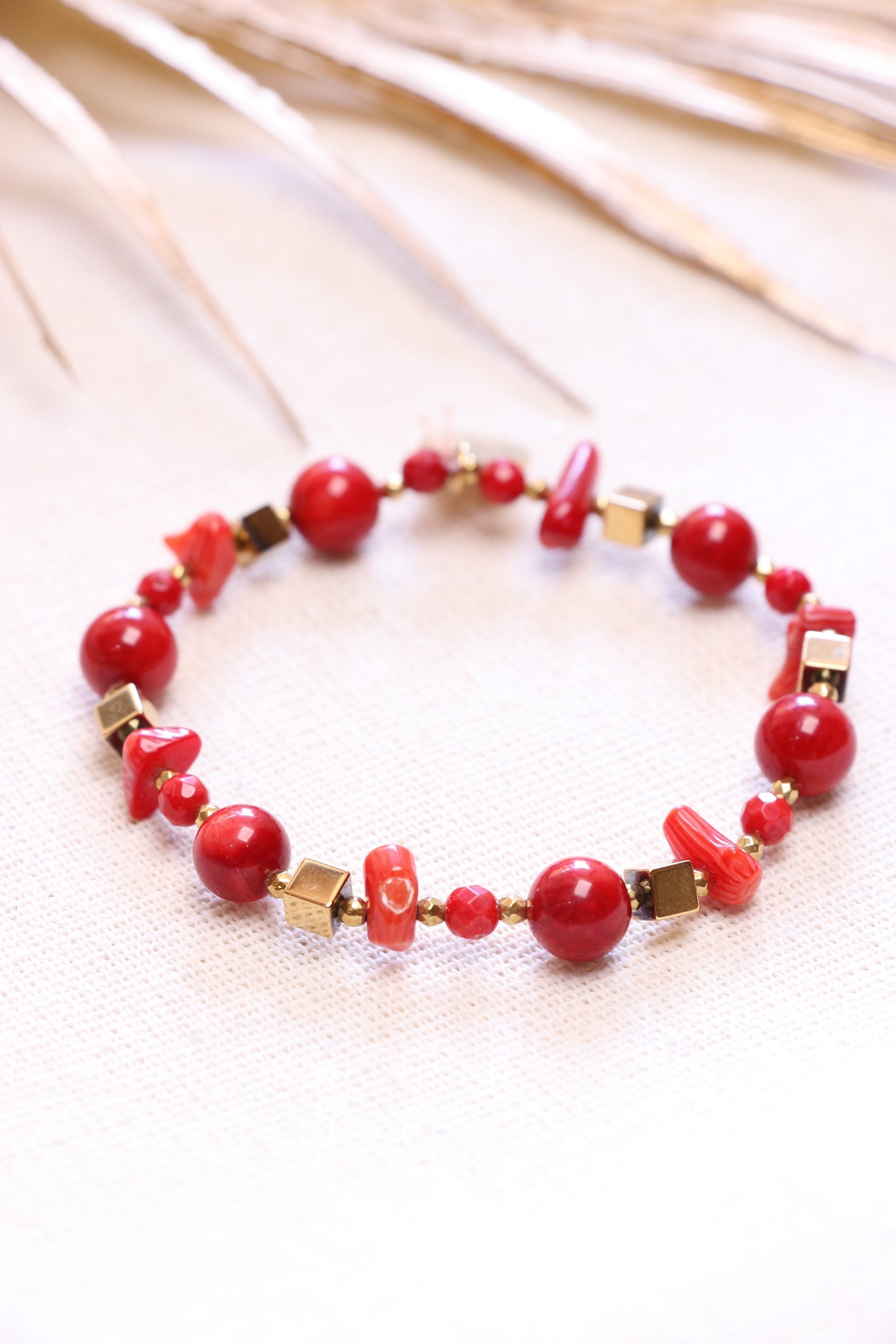 AUDACE Bracelet en Corail Bambou I Énergie et Joie