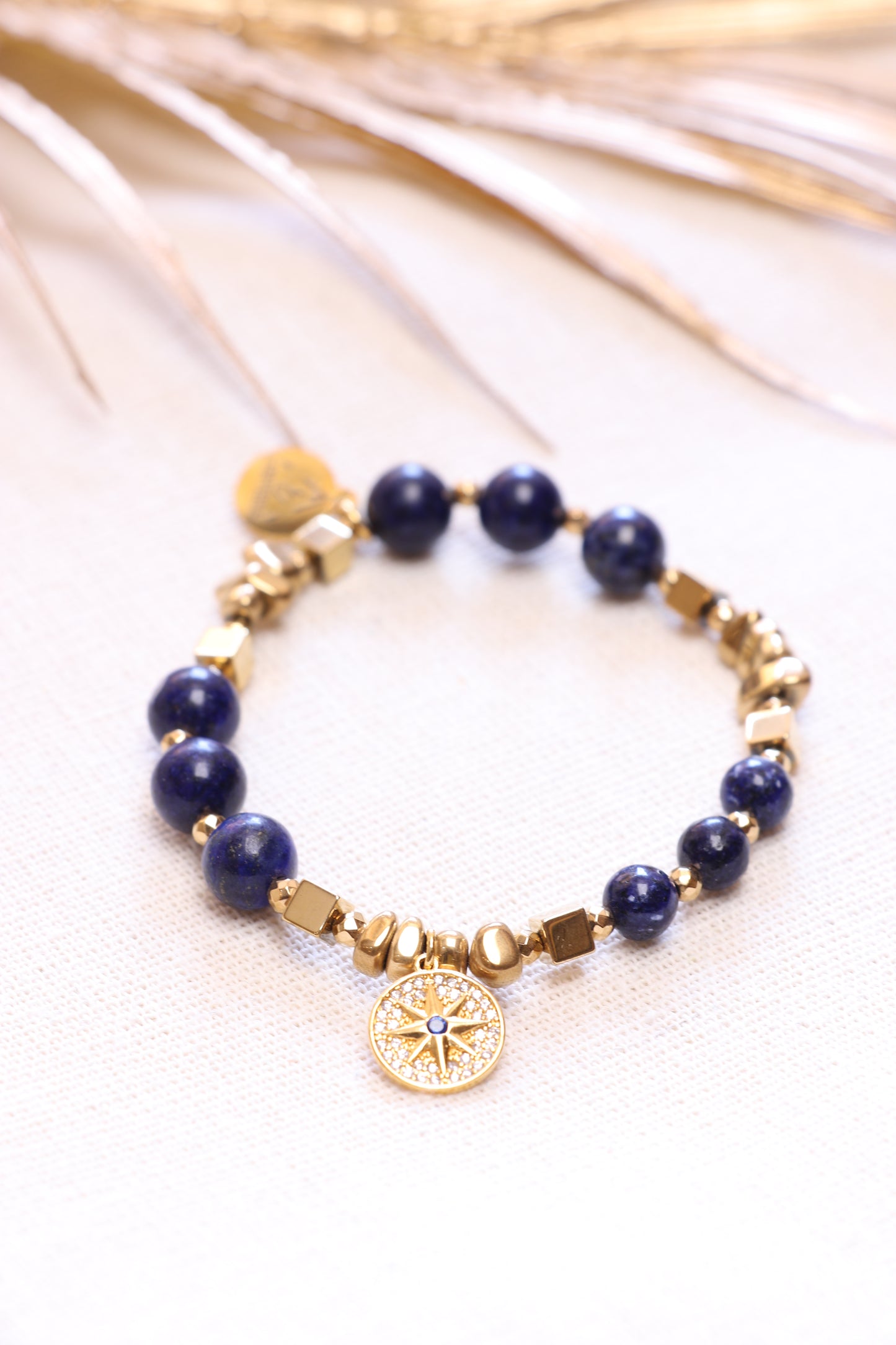 Bracelet Lapis-Lazuli Naturel Pendentif Boussole | Intuition & Expression (Copie)