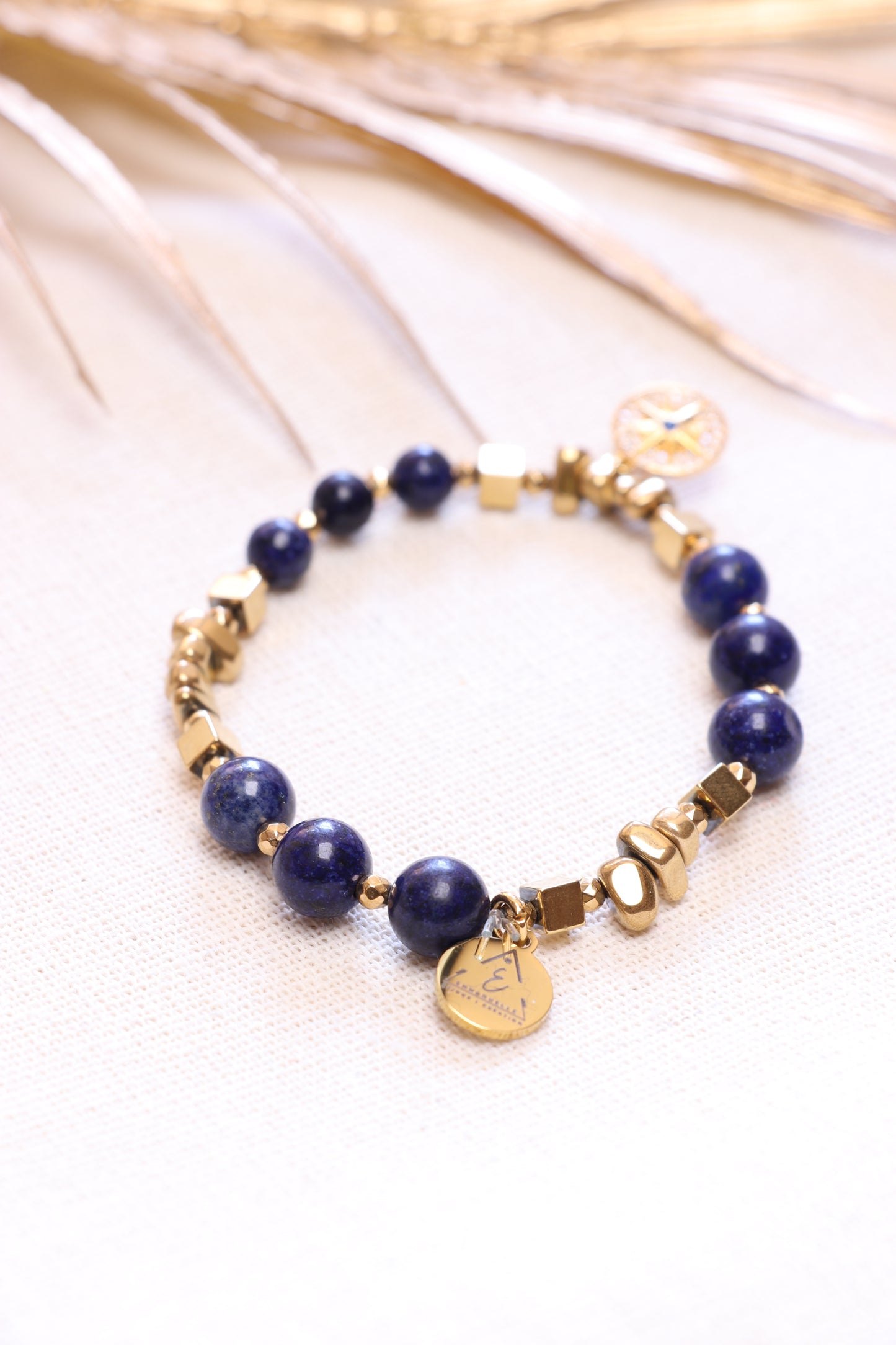 Bracelet Lapis-Lazuli Naturel Pendentif Boussole | Intuition & Expression (Copie)