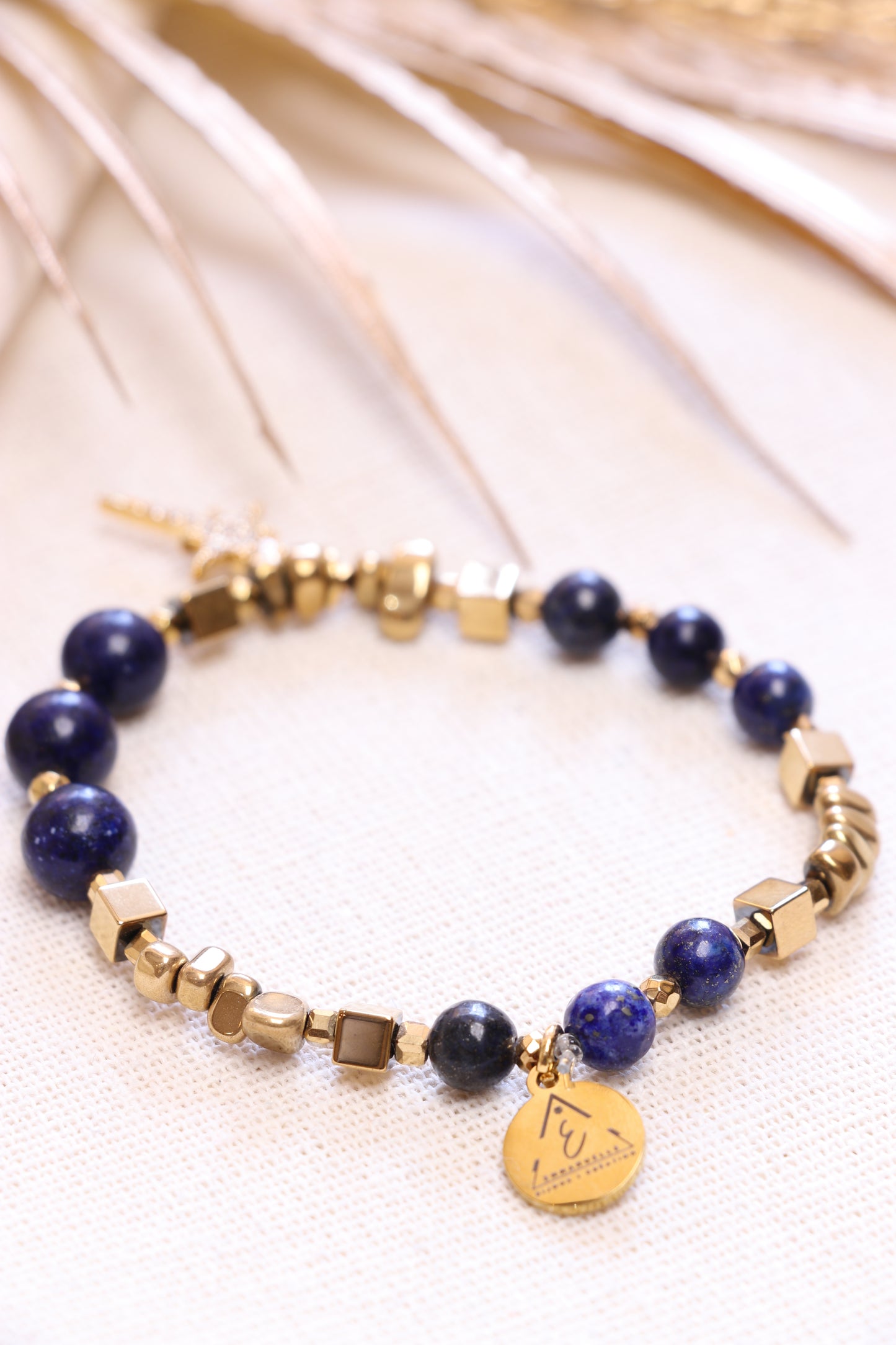 Bracelet Lapis-Lazuli Naturel Pendentif Étoile | Intuition & Expression