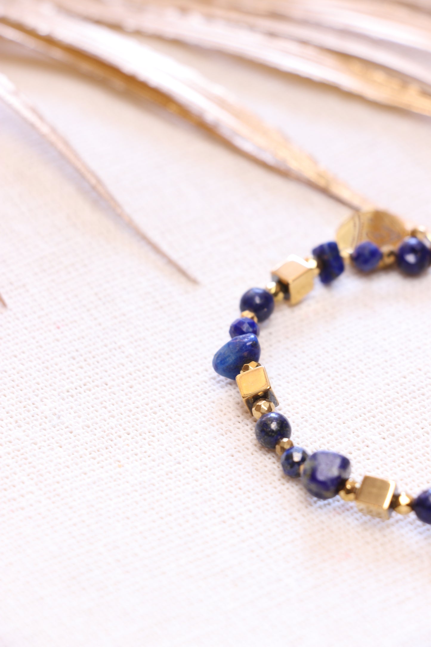 Bracelet Lapis-Lazuli Naturel Pendentif Scarabée | Intuition & Expression