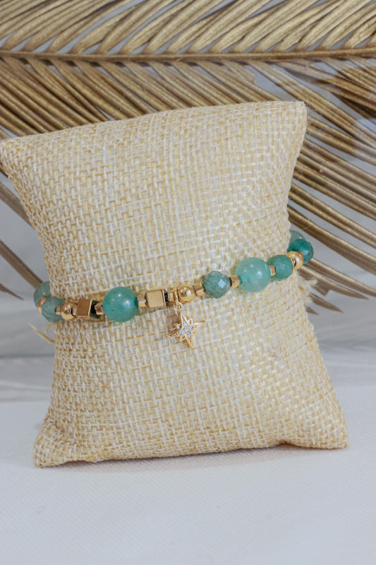 Bracelet SAMATA pendentif étoile pour la Chance et l'Harmonie en Aventurine