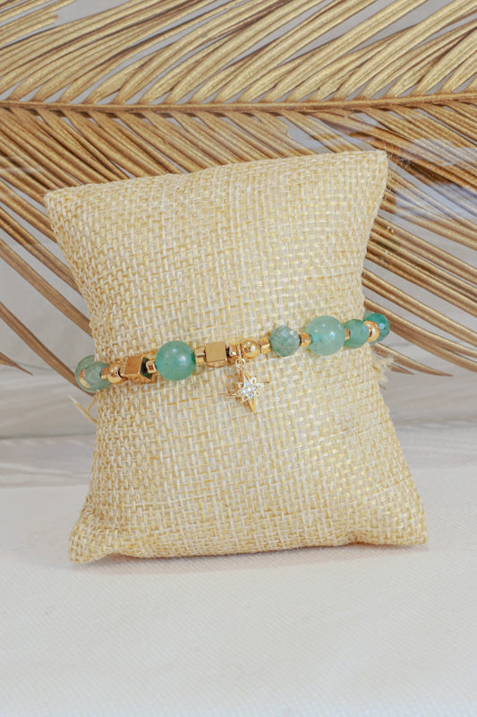 Bracelet SAMATA pendentif étoile pour la Chance et l'Harmonie en Aventurine