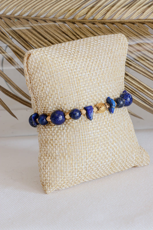 Bracelet JNANA Intuition & Communication en Lapis Lazuli