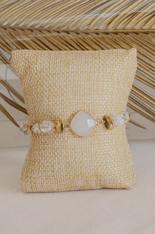 Bracelet Quartz Blanc Givré – Clarté, Pureté et Harmonie Intérieure
